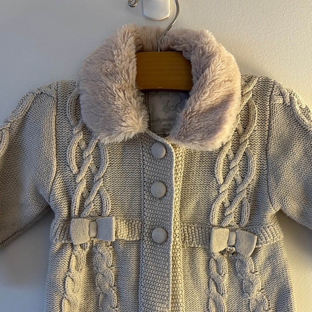 Mayoral Cream Sweater with Plush Collar - Picture 3 of 4